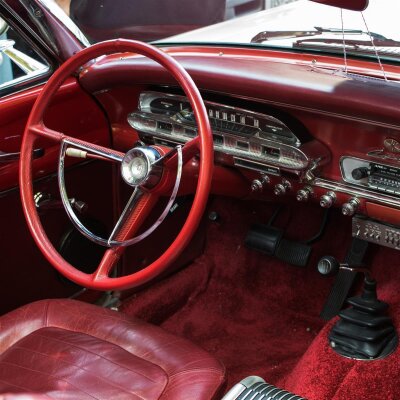 Autoleder Oldtimer DB kopfgefärbt 1088K - hellrot