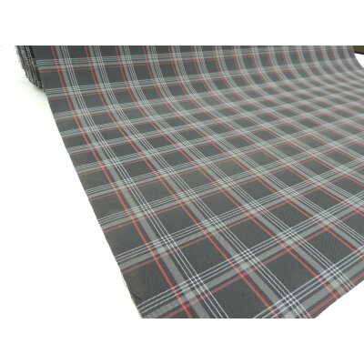 Autostoff VW Clark Golf GTI Karo mit rotem Streifen & 3 mm Schaum und Charmeuse