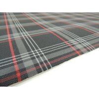 Autostoff VW Clark Golf ORIGINAL GTI Karo mit rotem Streifen & 3 mm Schaum und Charmeuse