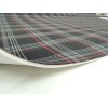 Autostoff VW Clark Golf ORIGINAL GTI anthrazit schwarz kariert mit rotem Streifen & 3 mm Schaum und Charmeuse