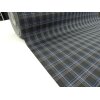 Autostoff VW Clark Golf REPLIKA GTE anthrazit schwarz mit blauem Streifen und 3 mm Schaum und Charmeuse